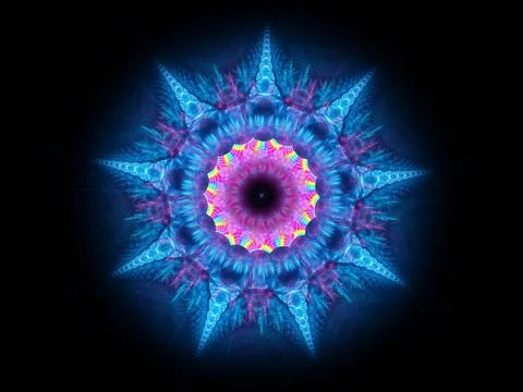 Blue glowing artificial virus object isolated Illustrazione stock