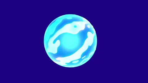 Blue glowing ball animation. VFX effects magic sphere. Stock Footage 344567846