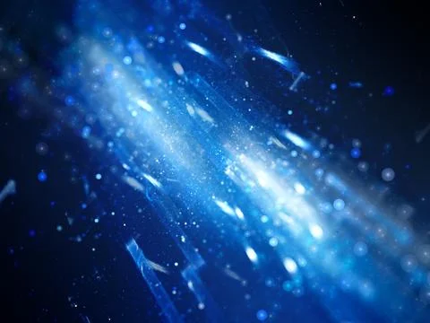 Blue glowing big data flow background with particles Stock Illustration
