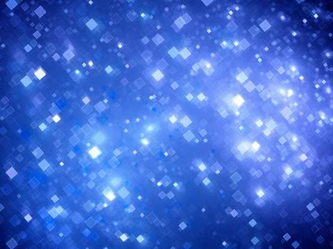 Blue glowing big data squares fractal background Illustrazione stock