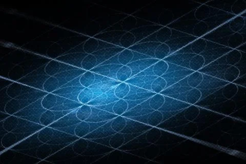 Blue glowing blockchain stream intersections grid Illustrazione stock