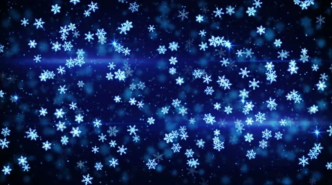 Blue glowing christmas snowfall loop 4k (4096x2304) Stock Footage