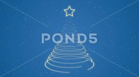 Blue Glowing christmas tree background Stock Illustration