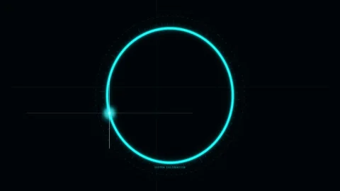 Blue Glowing Circle Animation Loop Stock Footage 341416281