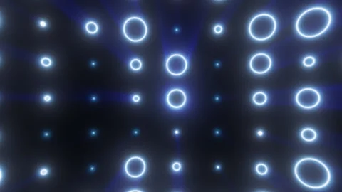 Blue glowing circle pattern with neon rings and soft beams Stock Footage 336662928