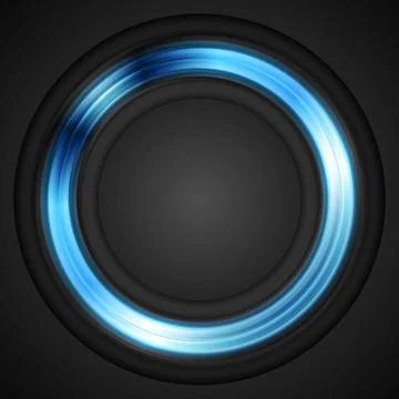 Blue glowing circle vector logo Blue glowing circle concept logo. Vector d... Stock Photos