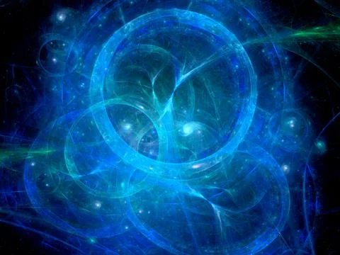 Blue glowing circles in space イラスト素材