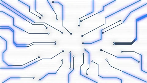 Blue Glowing Circuit Board Digital Connection Background Stock Footage 327222026