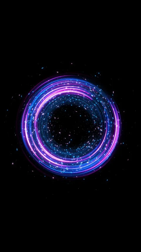 Blue Glowing Circular Energy Effect circles spinning loading data processing bac Stock Footage 341913621