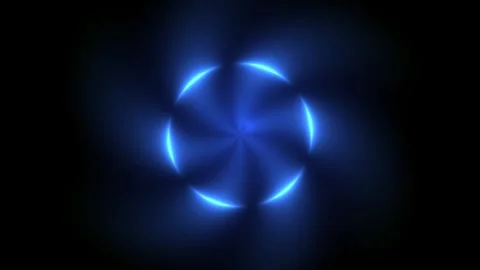 Blue Glowing Circular Ring and Swirling Light Vortex Motion Stock Footage 342779660