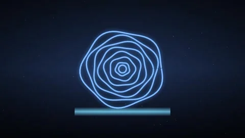 Blue Glowing Circular Wave Scanner Animation Futuristic HUD Background Video stock 347966145