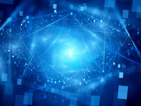 Blue glowing cloud computing with particles Stockillustratie