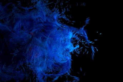 Blue glowing cloud computing with particles. Coronavirus concept. Computer イラスト素材