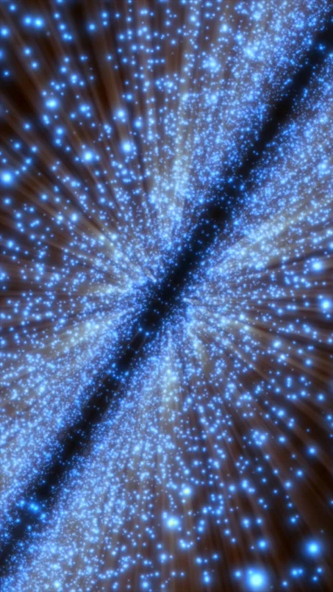 Blue glowing cosmic rift and particle stream Video stock 341243659