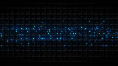 Blue glowing cubes on black tile abstract loopable background 4k UHD (3840x2160) Stock Footage 74937302