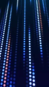 Blue glowing data stream lines on dark background for big data, AI, fintech.. Illustrazione stock