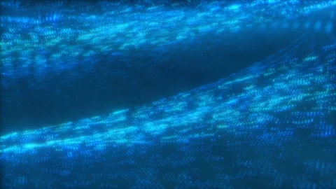 Blue Glowing Digital Big Data Network Wave Animation Stock Footage 345131367