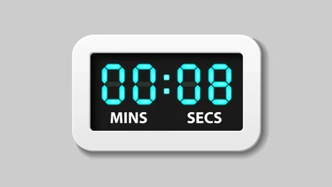 Blue glowing digital countdown timer Stock Footage 90471982