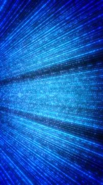 Blue Glowing Digital Data Stream Speed Light Abstract Stock Illustration