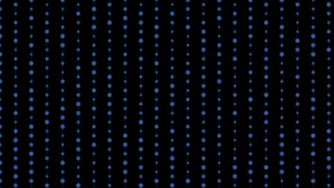 Blue glowing digital dot pattern moving in vertical rows on dark abstract b.. Stock Footage 342583110