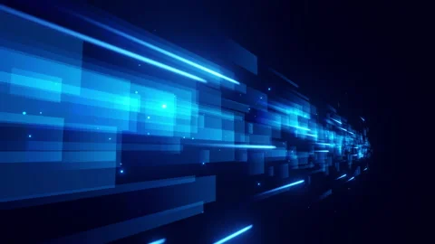 Blue Glowing Digital Motion Abstract Background Stock Footage 267182934