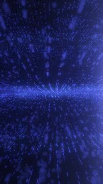 Blue glowing digital particle grid network landscape イラスト素材