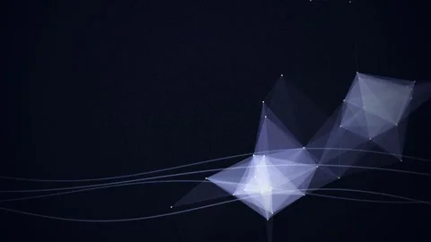 A blue glowing digital plexus structure floats in a seamless loop Stock Footage 341274619