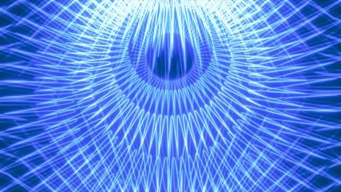 Blue Glowing Digital Radial Waveform Abstract Background Stock Illustration