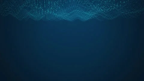 A blue glowing digital wave grid ripples in a seamless loop Stock Footage 341855517