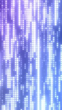 Blue glowing dot matrix with vertical light columns, abstract digital techn.. Illustrazione stock