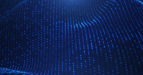 Blue glowing dots forming a smooth digital wave with depth and motion, creati Vidéo 331513807