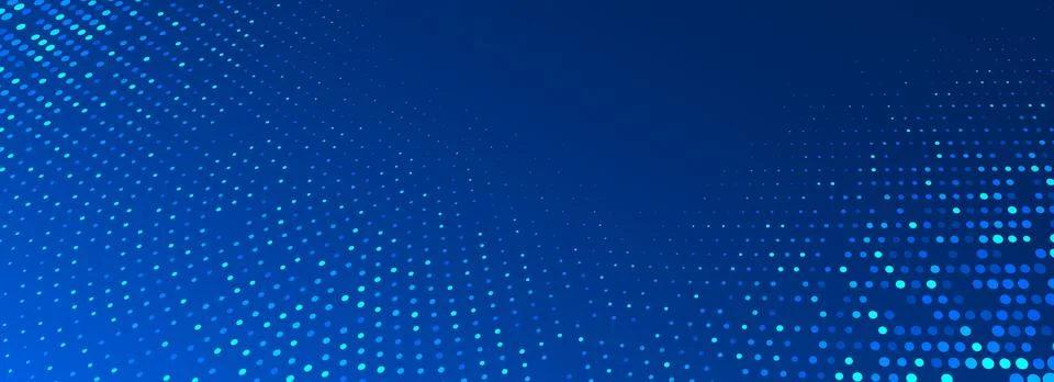 Blue glowing dotted texture. Abstract curved dot grid wallpaper. Circle halftone イラスト素材