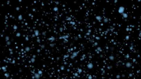 Blue glowing dust in dark space, floating abstract background with bokeh effe Stock Footage 319390236
