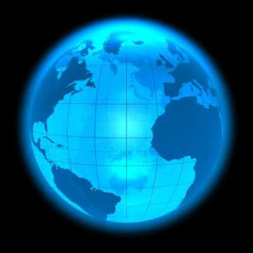 Blue glowing Earth Stock Illustration