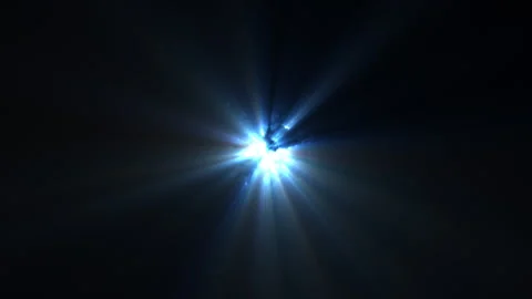 Blue Glowing Energy Orb Emitting Moving Light Rays From Central Point from Stock Footage 320171500
