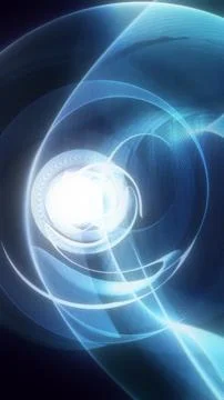 Blue Glowing Energy Sphere Abstract Light Wave Background Illustrazione stock