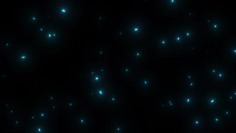 Blue Glowing Fireflies On Black Looping Abstract Background Stock Footage 275357571