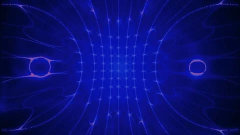 Blue Glowing Flower Shape Lights Animation Loop  Stock Footage 224661834