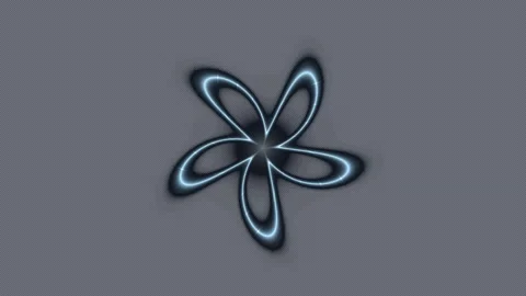 Blue Glowing Flower Shape VJ Seamless Loop Stock Footage 340590271