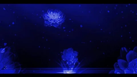 Blue Glowing Flowers Animation Background  Video stock 237654344