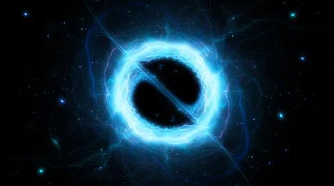 Blue glowing forming of accretion disk Stock Illustration