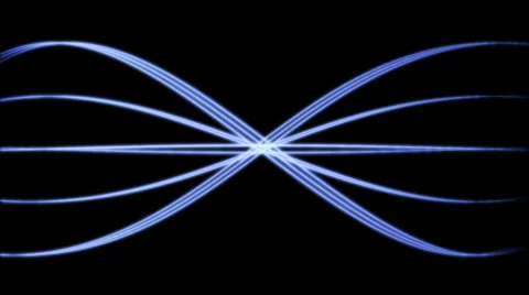 Blue glowing futuristic lines create abstract shape (FULL HD) Stock Footage 37090022