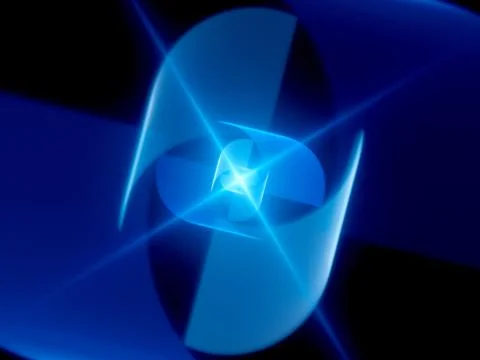 Blue glowing futuristic quantum computer Stock Illustration