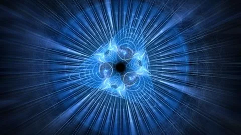 Blue glowing futuristic triangular energy source 스톡 일러스트