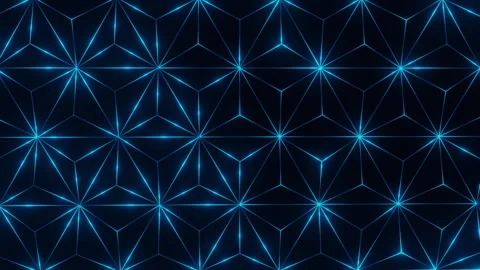 Blue Glowing Geometric Grid Abstract Technology Background Video Stock Footage 330546166