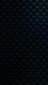 Blue glowing geometric square pattern on a dark black background Stock Illustration