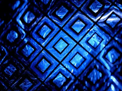 Blue glowing gpu grid in cyberspace Stock Illustration