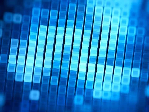Blue glowing grid computing background Illustrazione stock