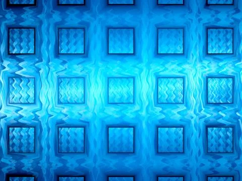 Blue glowing grid of quantum cores Stock Illustration