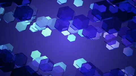 Blue glowing hexagon Stock Footage 46995473